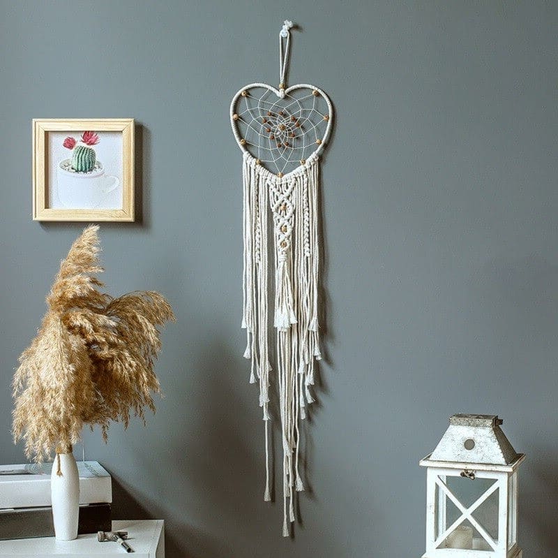 Attrape Rêves Macramé Attrape-Rêves en Cœur Macramé: L'Art de la Sérénité