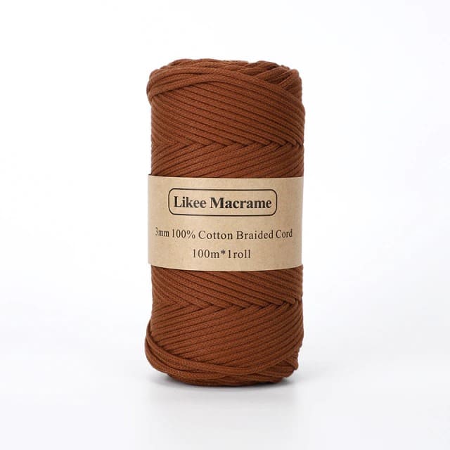 Corde Macramé Fil Macramé tressé marron 3 mm - 100m Édition Spéciale