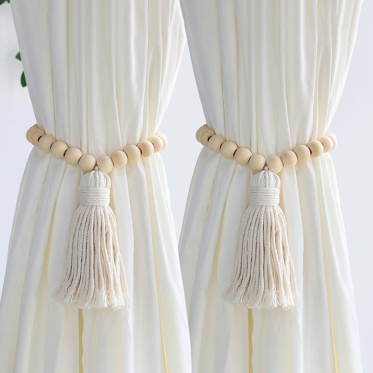 Embrasse Rideau Rideau Perlé Macramé Éclatant