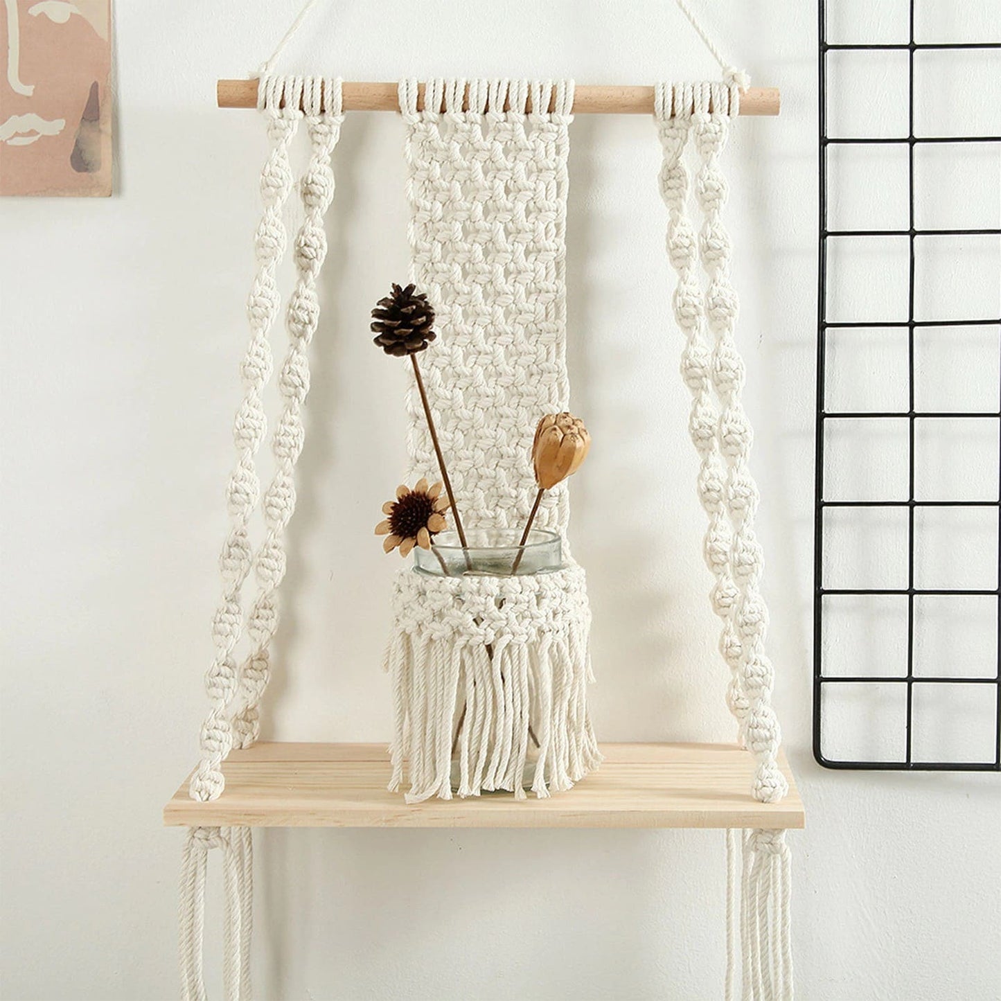 Étagère macramé Étagère Macramé Chic avec Frange