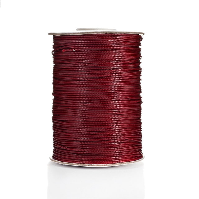 Fil Macramé Fil ciré Linhasita rouge 1mm - 20m de créativité