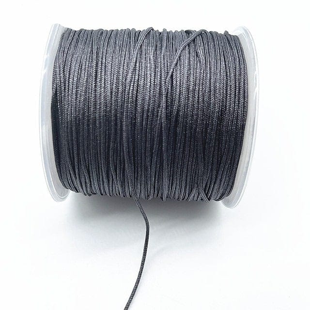 Fil Macramé Fil en nylon tressé gris Premium 0,8 mm - 100m
