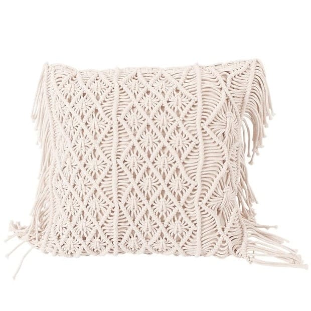 Housse de Coussin Coussin Ethnique Bohème en Macramé Chic