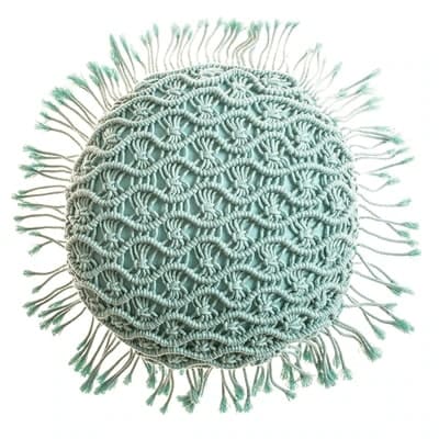 Housse de Coussin Coussin Rond Macramé Éléganza