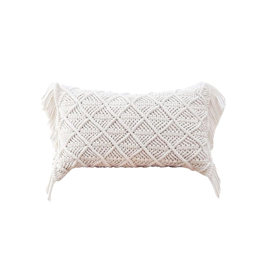 Housse de Coussin Housse de coussin rectangulaire Bohème Chic en Macramé