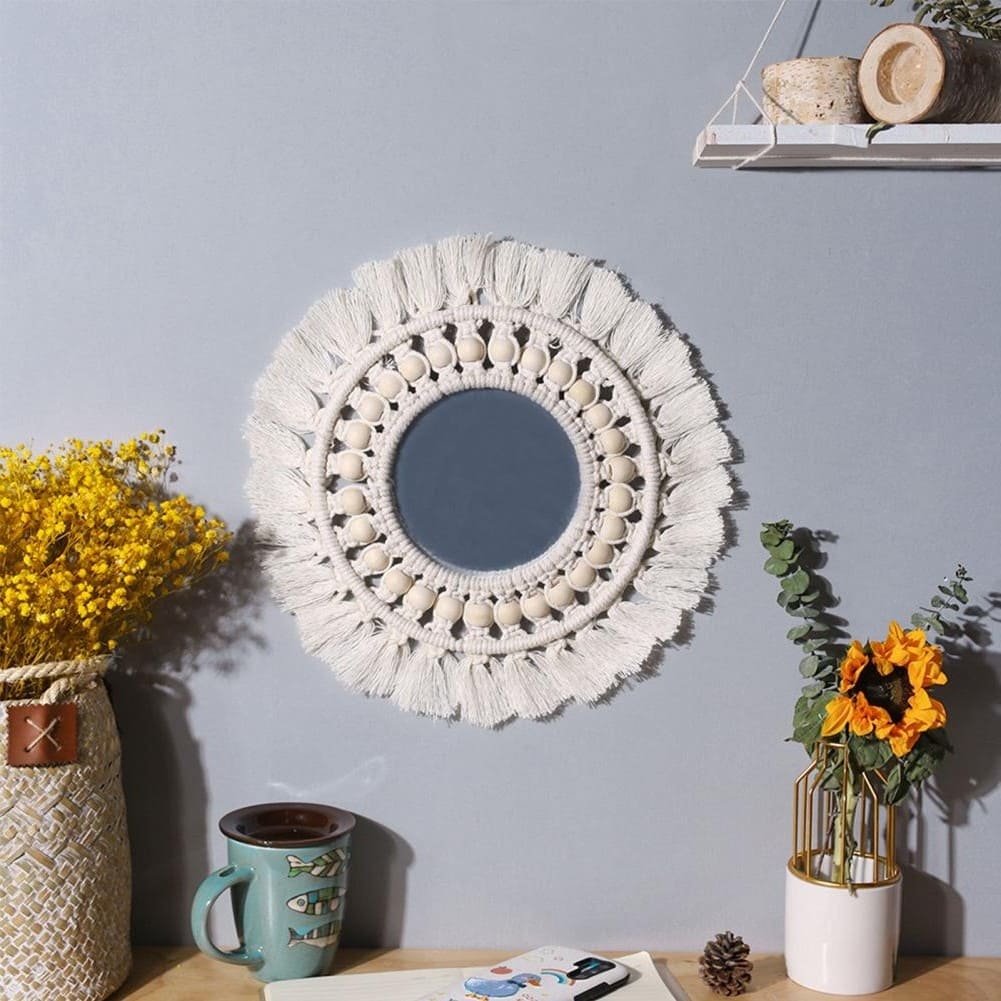 Miroir Macramé Miroir en Macramé Éclat Créatif