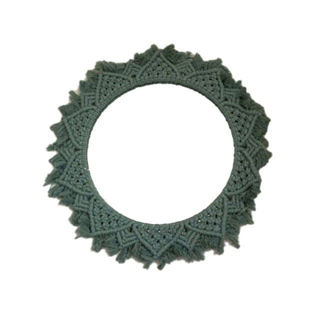 Miroir Macramé Miroir Rond Bohème en Macramé Élégant