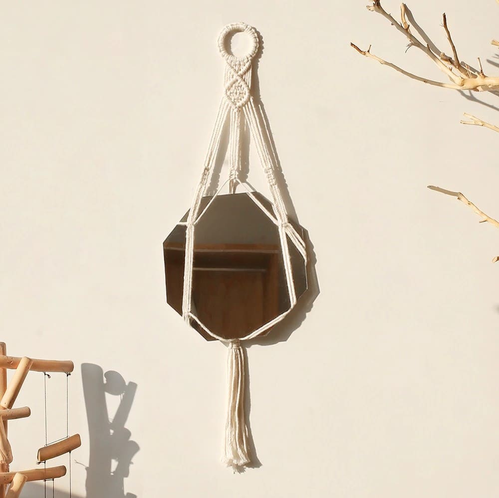 Miroir Macramé Miroir Suspendu en Macramé Chic & Écologique