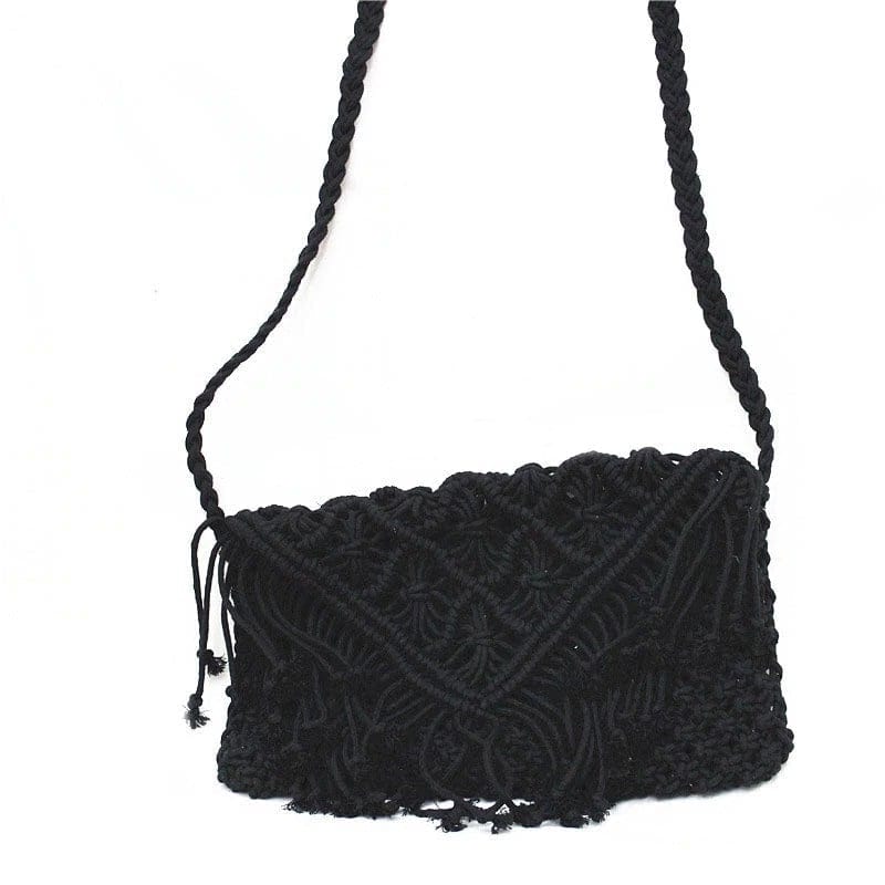 Sac Macramé Sac Bandoulière Élégance Femme