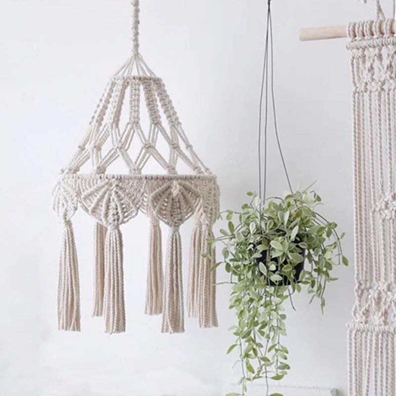 Abat-Jour Macramé Abat-jour bohème en Macramé chic