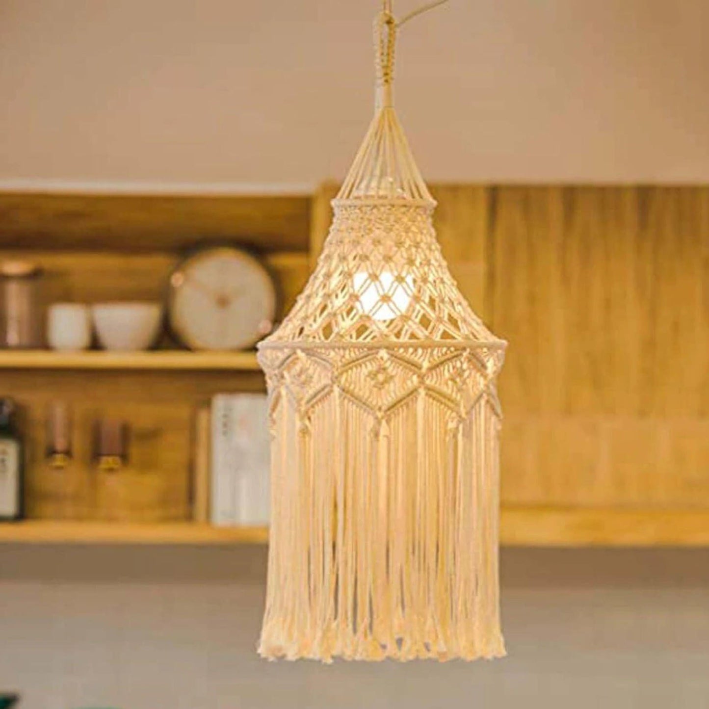Abat-Jour Macramé Luminaires Bohèmes en Macramé Éclatant