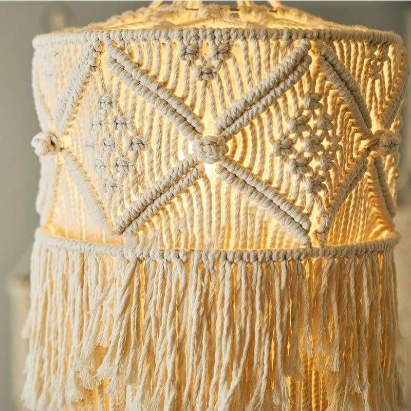 Abat-Jour Macramé Lustre Bohème Chic en Macramé