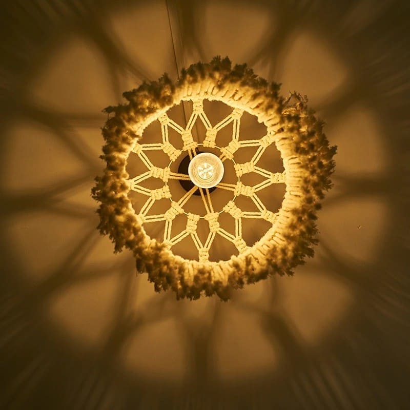 Abat-Jour Macramé Lustre Bohème Chic en Macramé