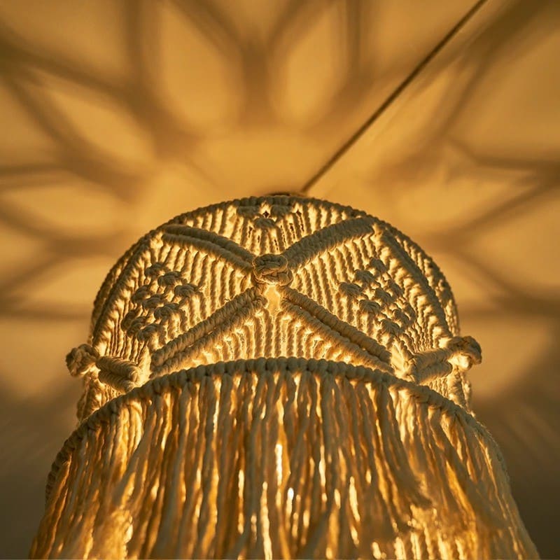 Abat-Jour Macramé Lustre Bohème Chic en Macramé