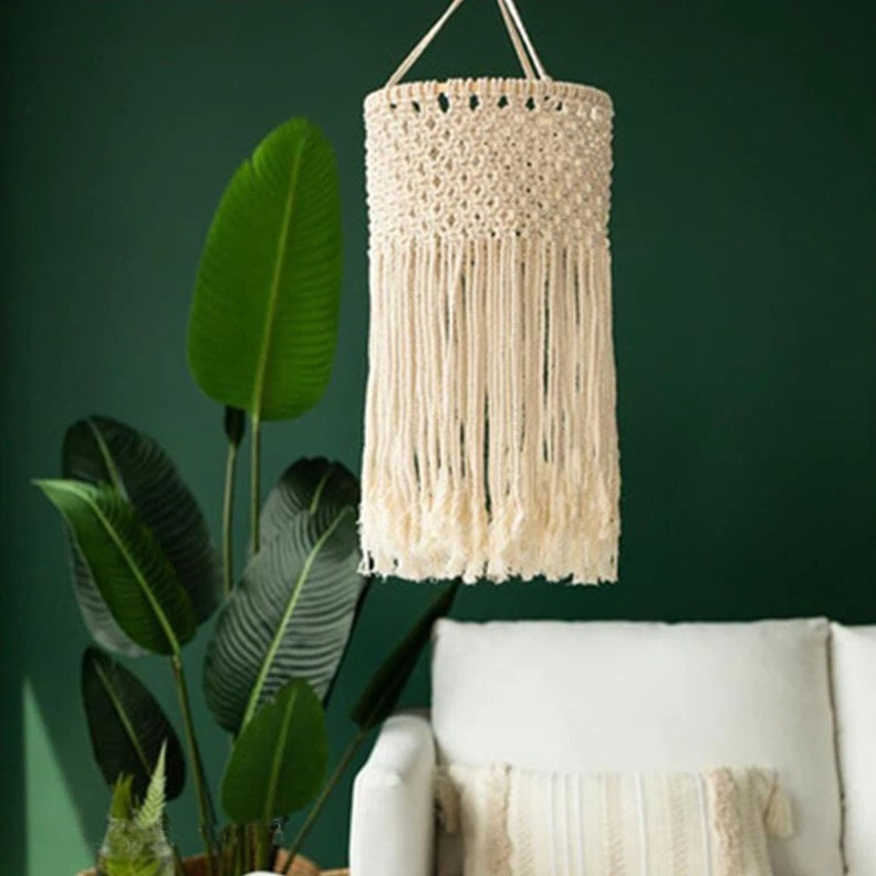 Abat-Jour Macramé Suspension Abat-Jour Macramé Élégance