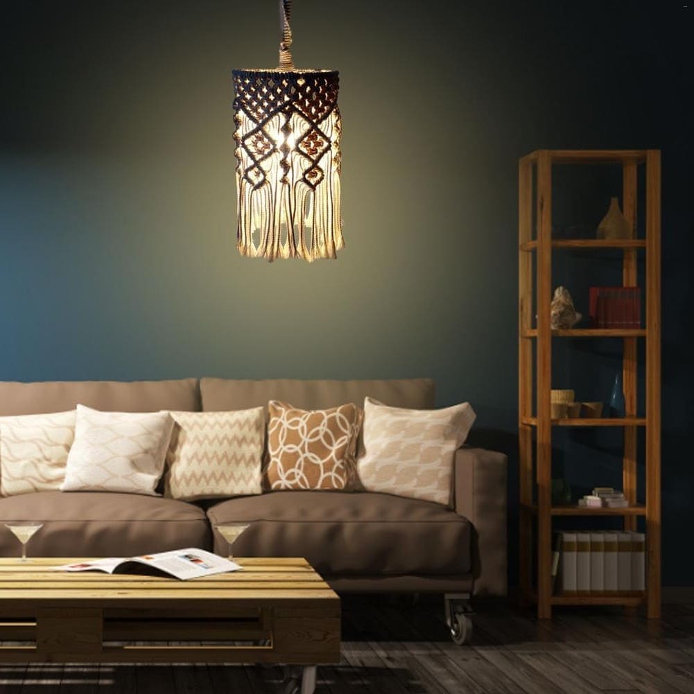 Abat-Jour Macramé Suspension Lampe Macramé Éthique