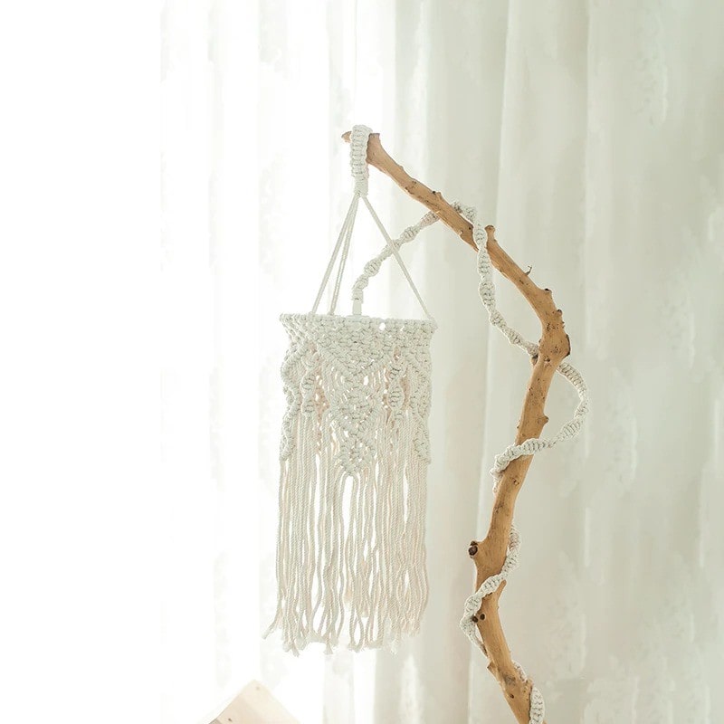Abat-Jour Macramé Suspension Lampe Macramé Éthique