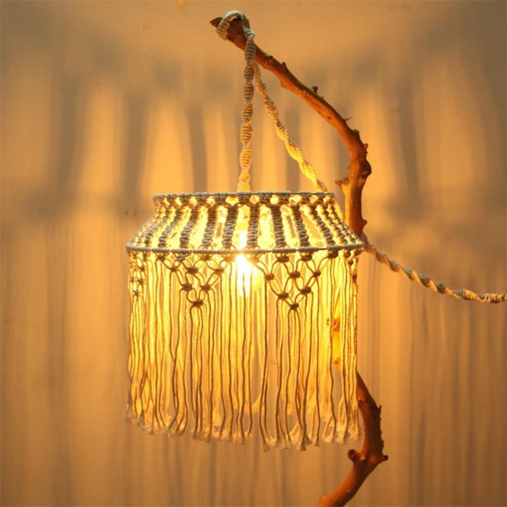 Abat-Jour Macramé Suspension Luminaire Macramé Chic