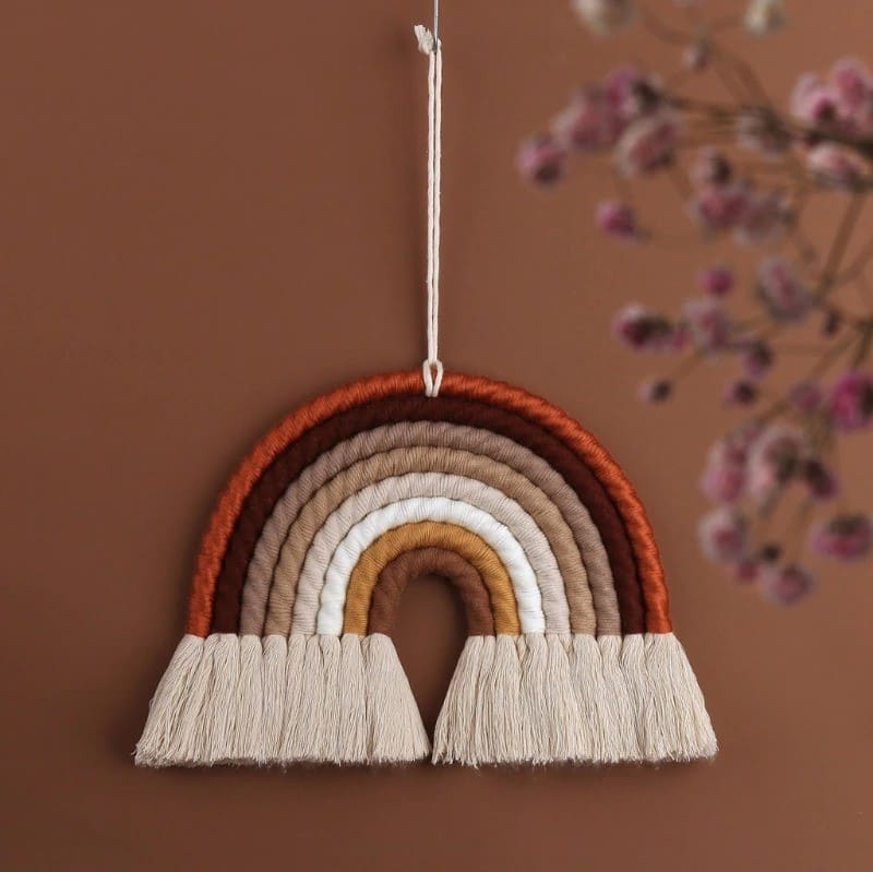 Arc-en-ciel macramé Arc-en-ciel en Macramé Terracotta Bliss