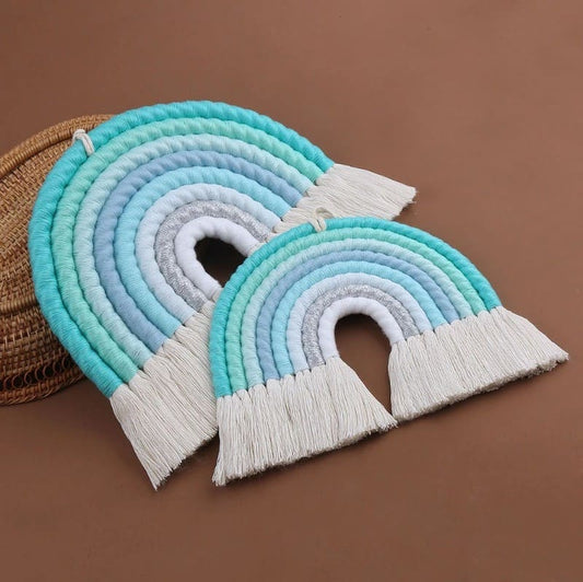 Arc-en-ciel macramé Arc-en-Ciel Macramé Bleu Éclat