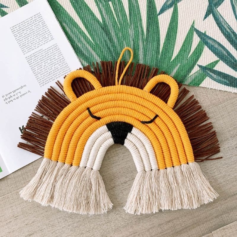 Arc-en-ciel macramé Arc-en-ciel Macramé : Décoration Bébé Élégante