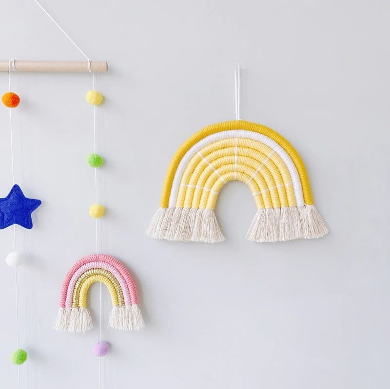 Arc-en-ciel macramé Arc-en-ciel Macramé Jaune Éclatant