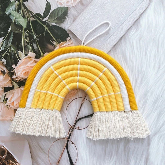 Arc-en-ciel macramé Arc-en-ciel Macramé Jaune Éclatant