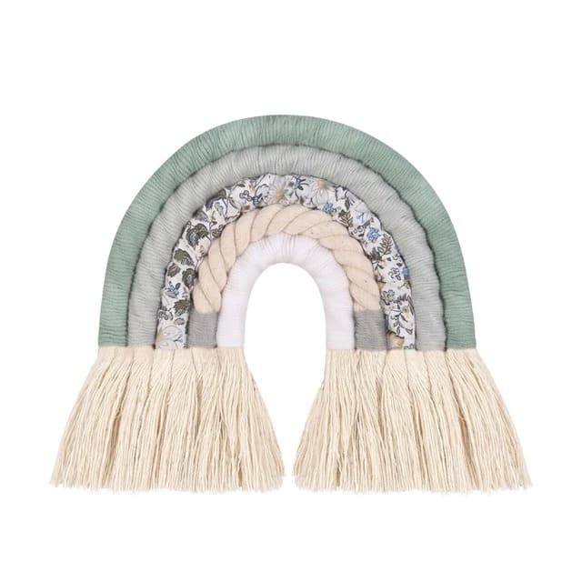 Arc-en-ciel macramé Arc-en-Ciel Mural en Tissu Macramé - Création Unique