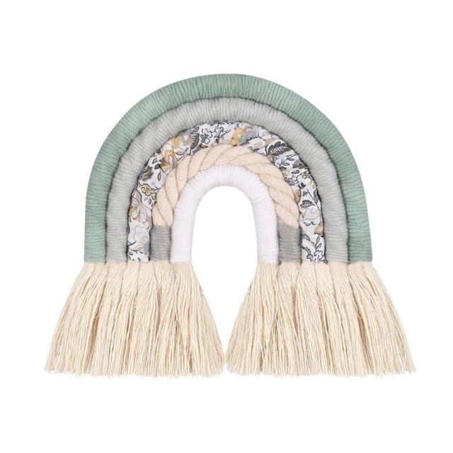 Arc-en-ciel macramé Arc-en-Ciel Mural en Tissu Macramé - Création Unique