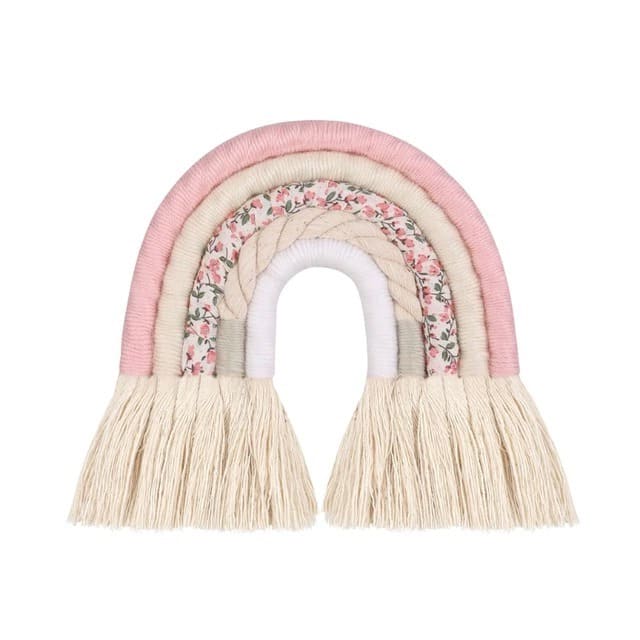 Arc-en-ciel macramé Arc-en-Ciel Mural en Tissu Macramé - Création Unique