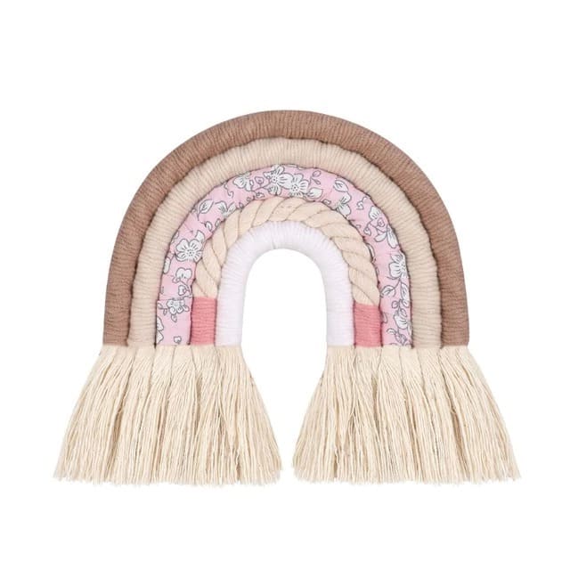 Arc-en-ciel macramé Arc-en-Ciel Mural en Tissu Macramé - Création Unique
