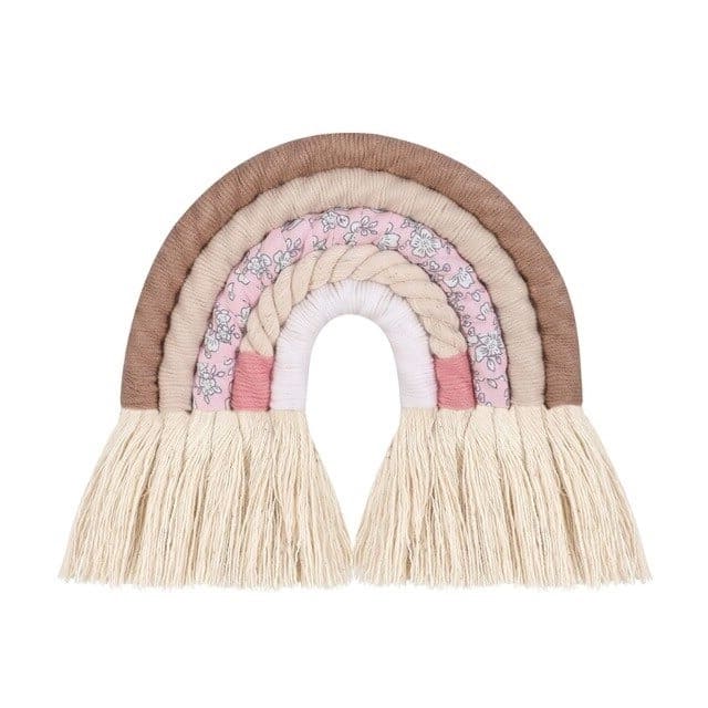 Arc-en-ciel macramé Arc-en-Ciel Mural en Tissu Macramé - Création Unique