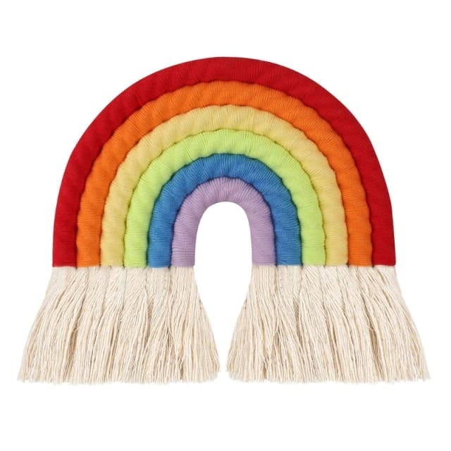 Arc-en-ciel macramé Coton Macramé : L'Arc-en-Ciel Éclatant