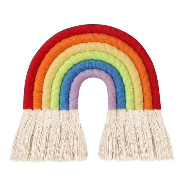 Arc-en-ciel macramé Coton Macramé : L'Arc-en-Ciel Éclatant