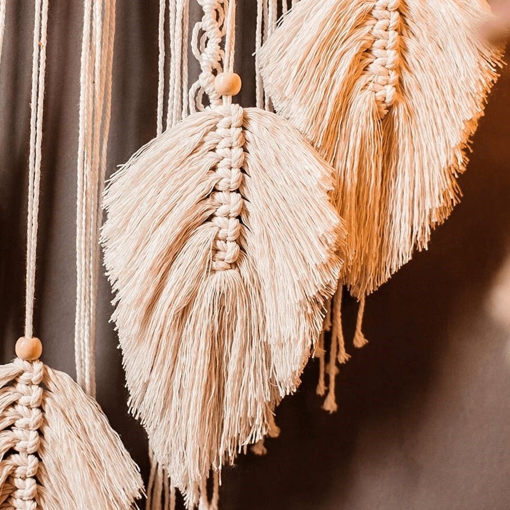 Attrape Rêves Macramé Attrape-Rêve Plume en Macramé Élégant