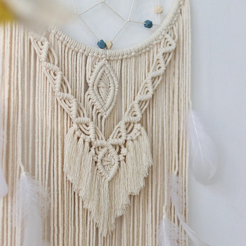 Attrape Rêves Macramé Attrape-Rêves Géant en Macramé Élégant