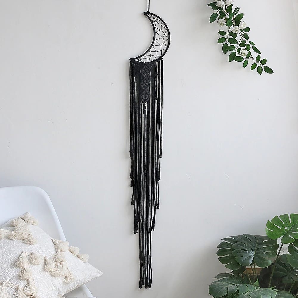 Attrape Rêves Macramé Attrape-Rêves Noir en Macramé Artisanale