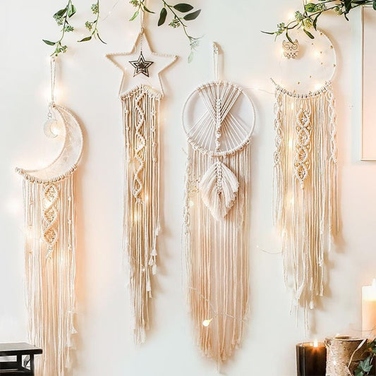 Attrape Rêves Macramé Kit de 4 Attrapes Rêves en Macramé Élégants