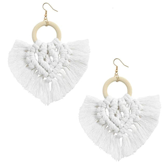 Boucles d'oreilles Macramé Boucle d'oreille en Macramé coton Élégance