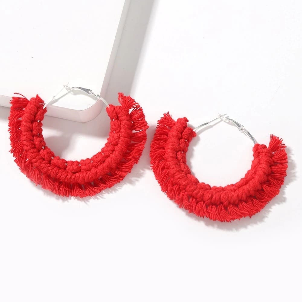 Boucles d'oreilles Macramé Boucles d'oreilles Bohème Luxe en Macramé