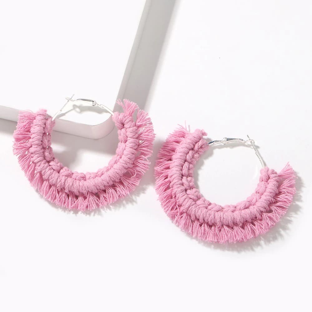Boucles d'oreilles Macramé Boucles d'oreilles Bohème Luxe en Macramé