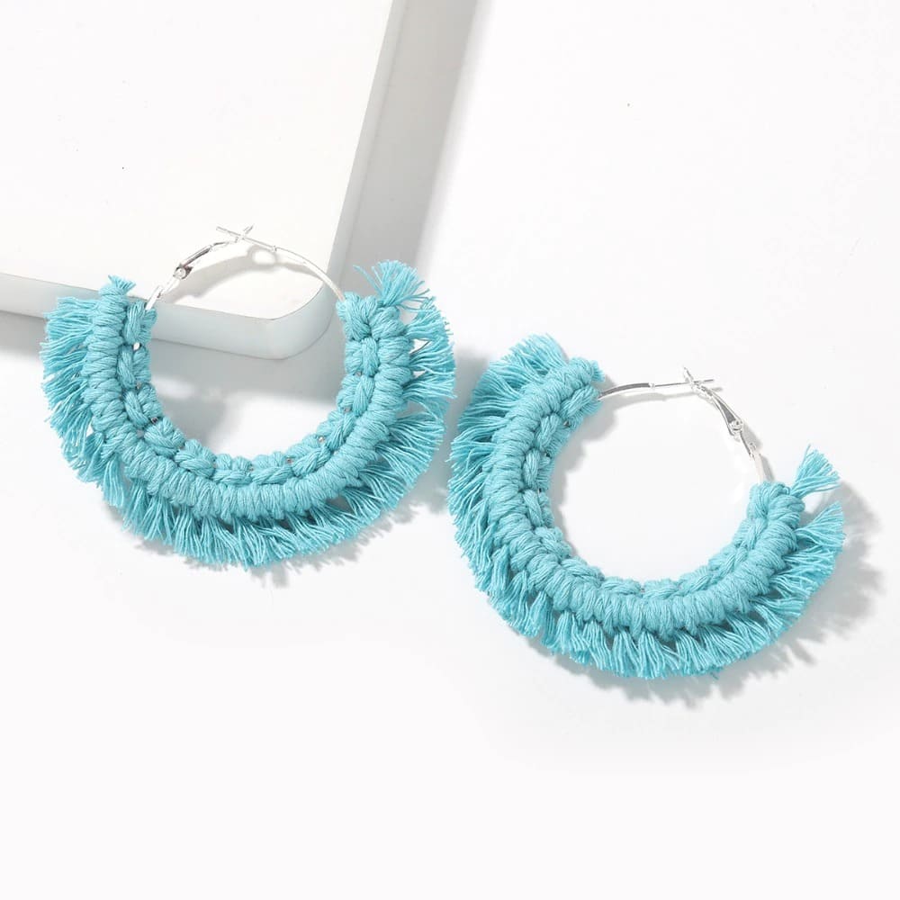 Boucles d'oreilles Macramé Boucles d'oreilles Bohème Luxe en Macramé