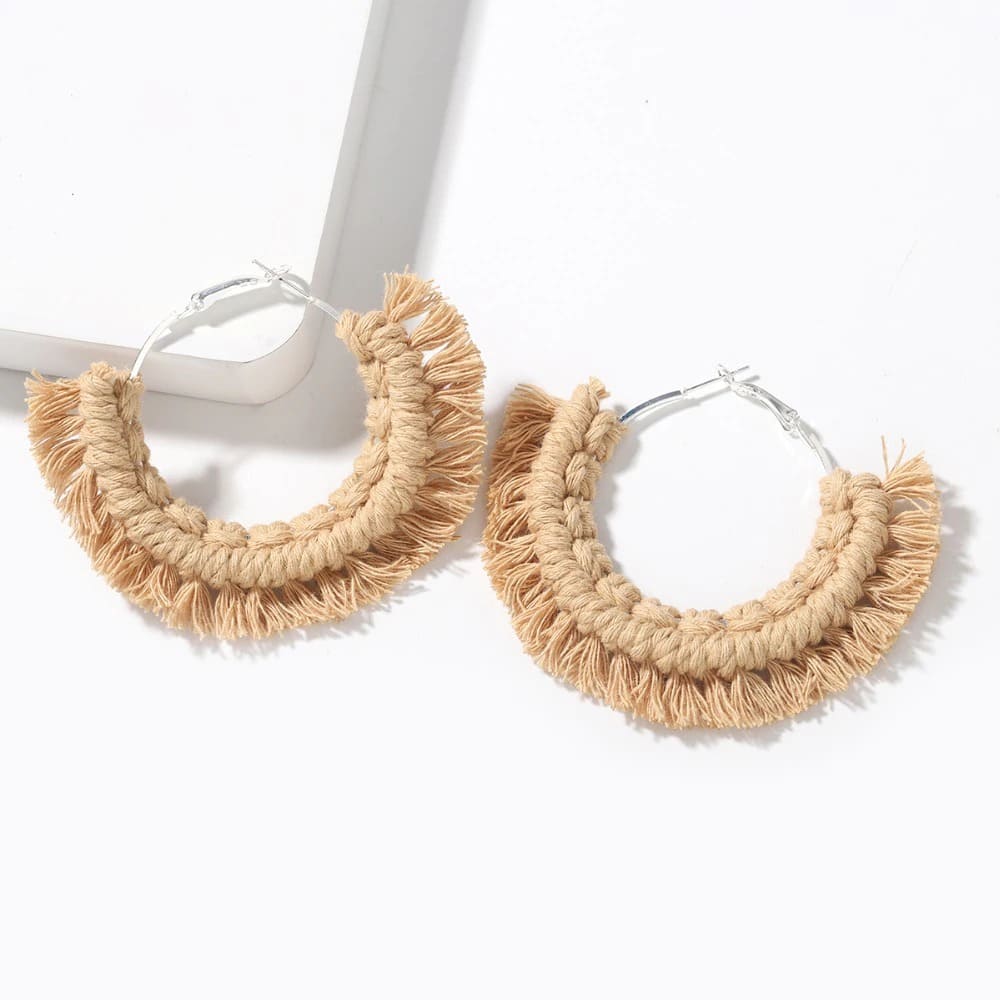 Boucles d'oreilles Macramé Boucles d'oreilles Bohème Luxe en Macramé