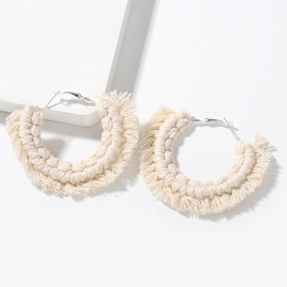 Boucles d'oreilles Macramé Boucles d'oreilles Bohème Luxe en Macramé