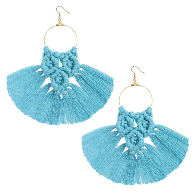 Boucles d'oreilles Macramé Boucles d'oreilles Frange Macramé Élégance