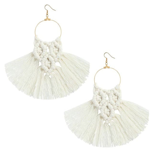 Boucles d'oreilles Macramé Boucles d'oreilles Frange Macramé Élégance