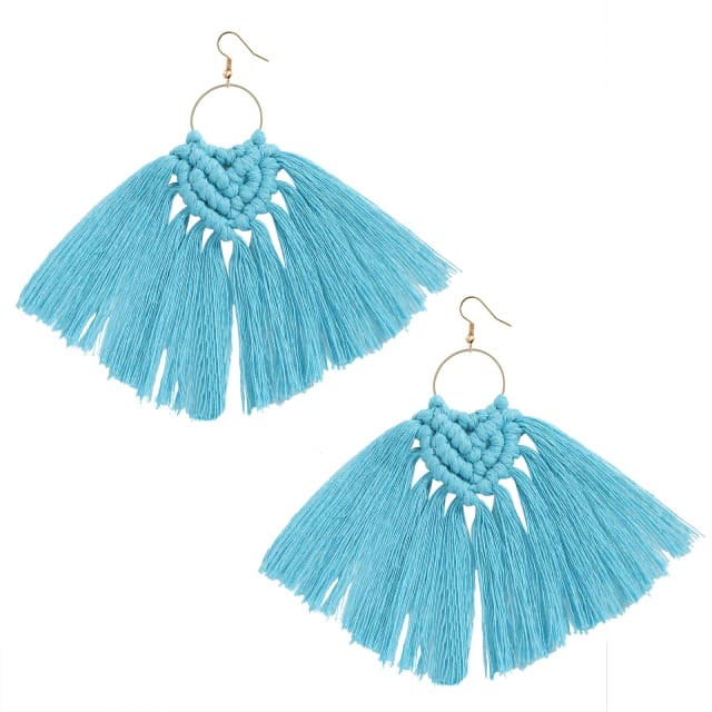 Boucles d'oreilles Macramé Boucles d'oreilles Pampille en Macramé Chic