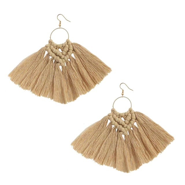 Boucles d'oreilles Macramé Boucles d'oreilles Pampille en Macramé Chic