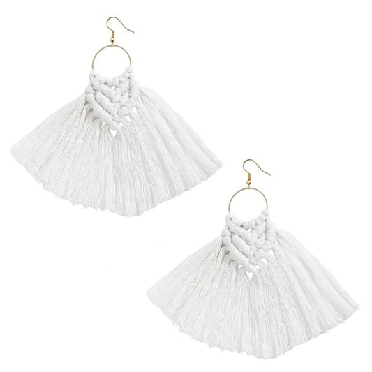 Boucles d'oreilles Macramé Boucles d'oreilles Pampille en Macramé Chic