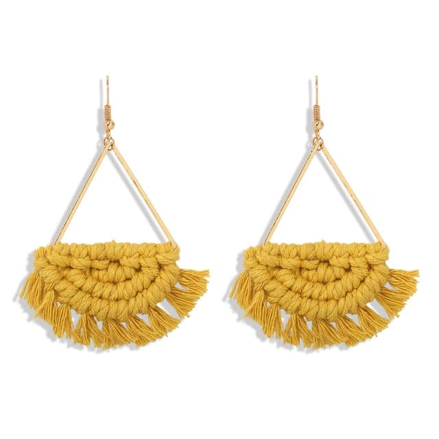 Boucles d'oreilles Macramé Boucles d'oreilles Pompon Chic en Macramé